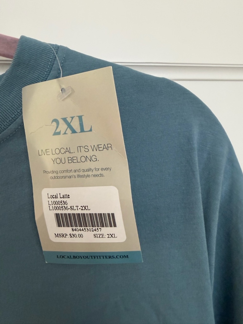 Local Boy Short-Sleeve Pocket Tee in Dusty Blue - Picture 3 of 3